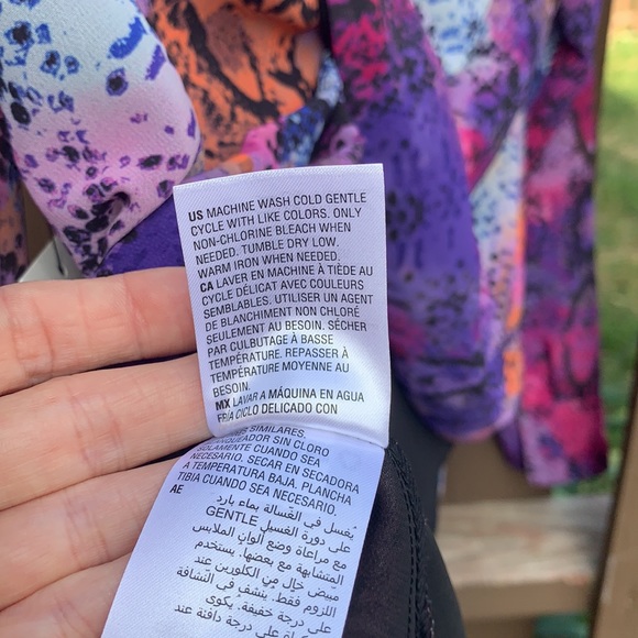 BAR III Purple Sunset Snake Twisted Back Long Sleeve Blouse Top XS - Picture 9 of 12